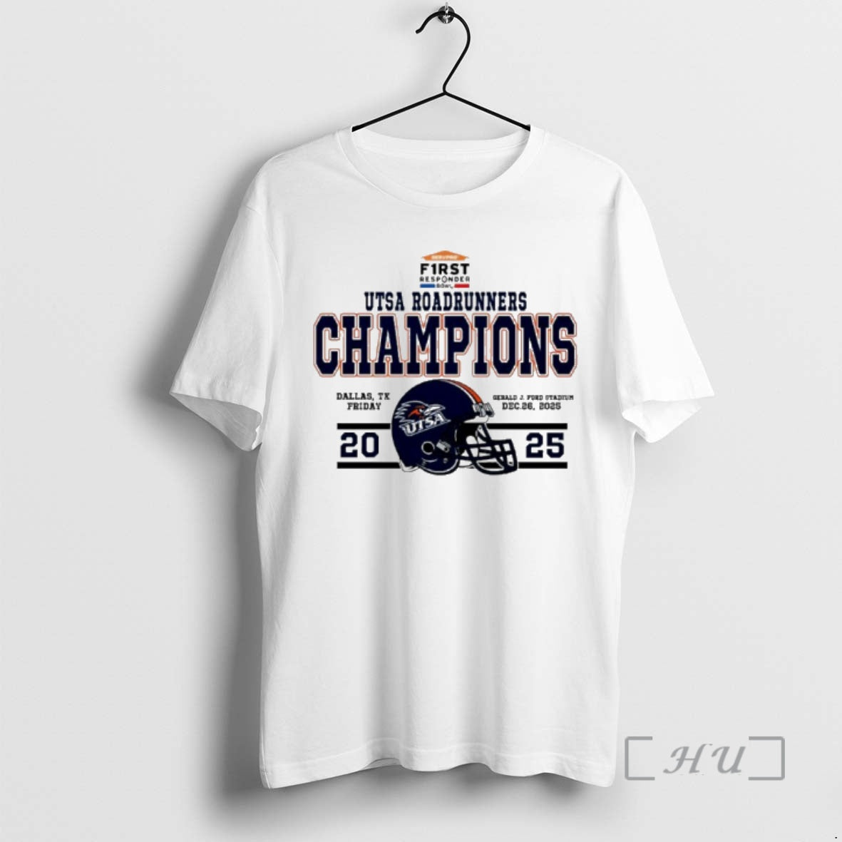 Officials Utsa Roadrunners Football 2025 First Responder Bowl Champions Helmet T-Shirts, Hoodie, Sweatshirt | InkRitualCo.com