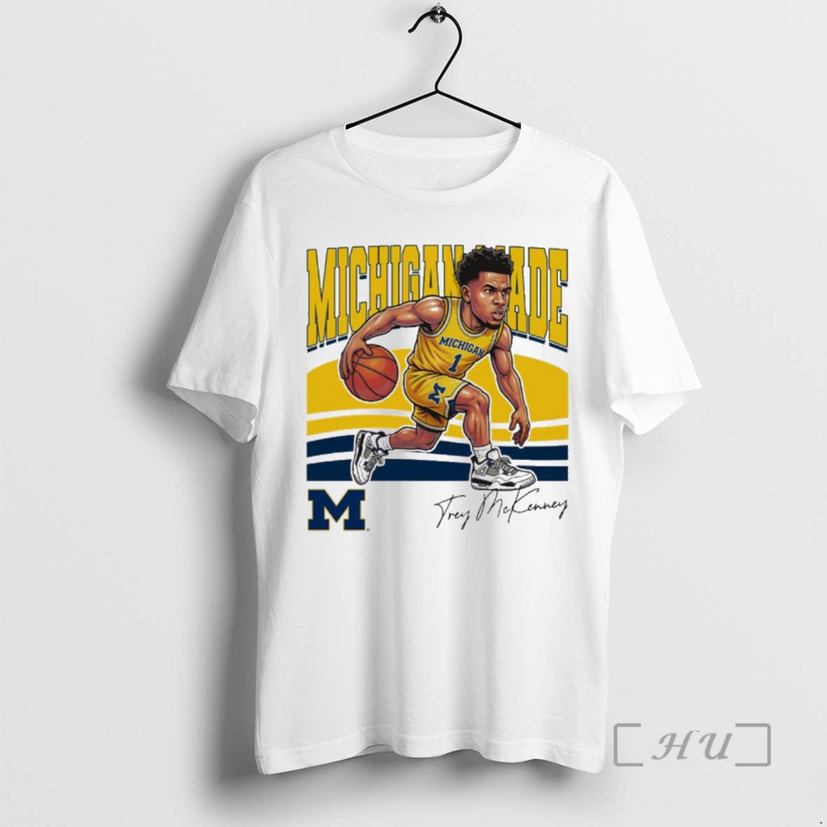 University Of Michigan Basketball Trey Mckenney Michigan Made Caricature Signature T-Shirts, Hoodie, Sweatshirt