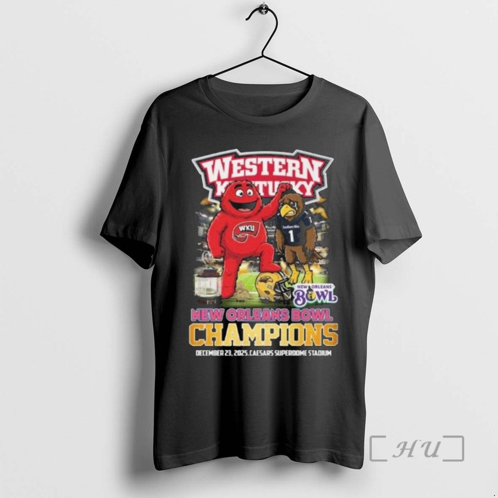 Officials Western Kentucky New Orleans Bowl Champions 2025 Mascot Vintage T-Shirts, Hoodie, Sweatshirt | InkRitualCo.com