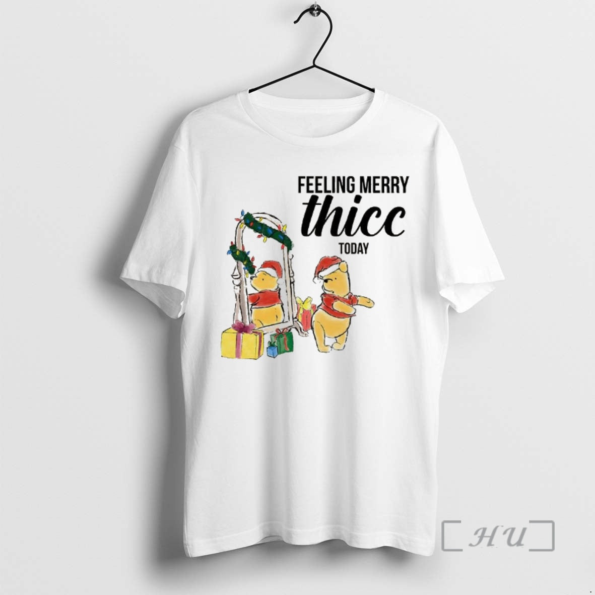 Officials Winnie The Pooh Feeling Merry Thicc Today Cartoon Christmas T-Shirts, Hoodie, Sweatshirt | InkRitualCo.com