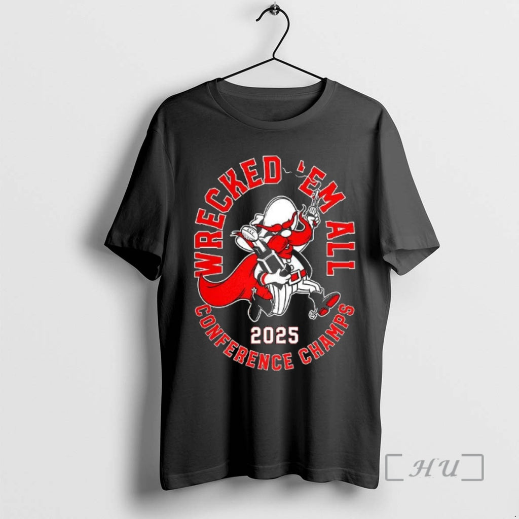 Officials Wrecked Em All Conference Champs Texas Tech Red Raiders 2025 Premium T Shirts Sweater Hoodie, Sweatshirt
