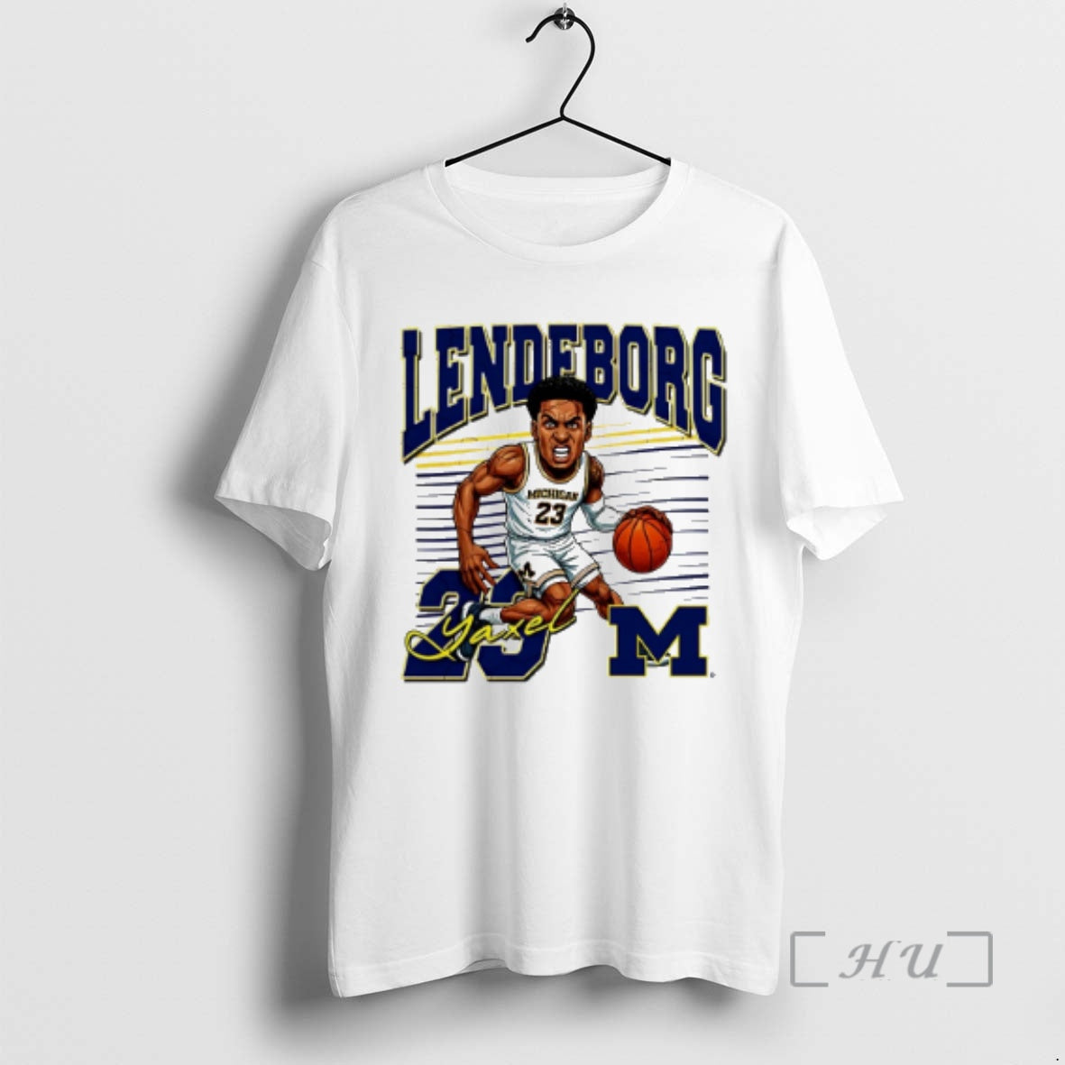 Officials Yaxel Lendeborg Michigan Basketball Caricature T-Shirts, Hoodie, Sweatshirt | InkRitualCo.com