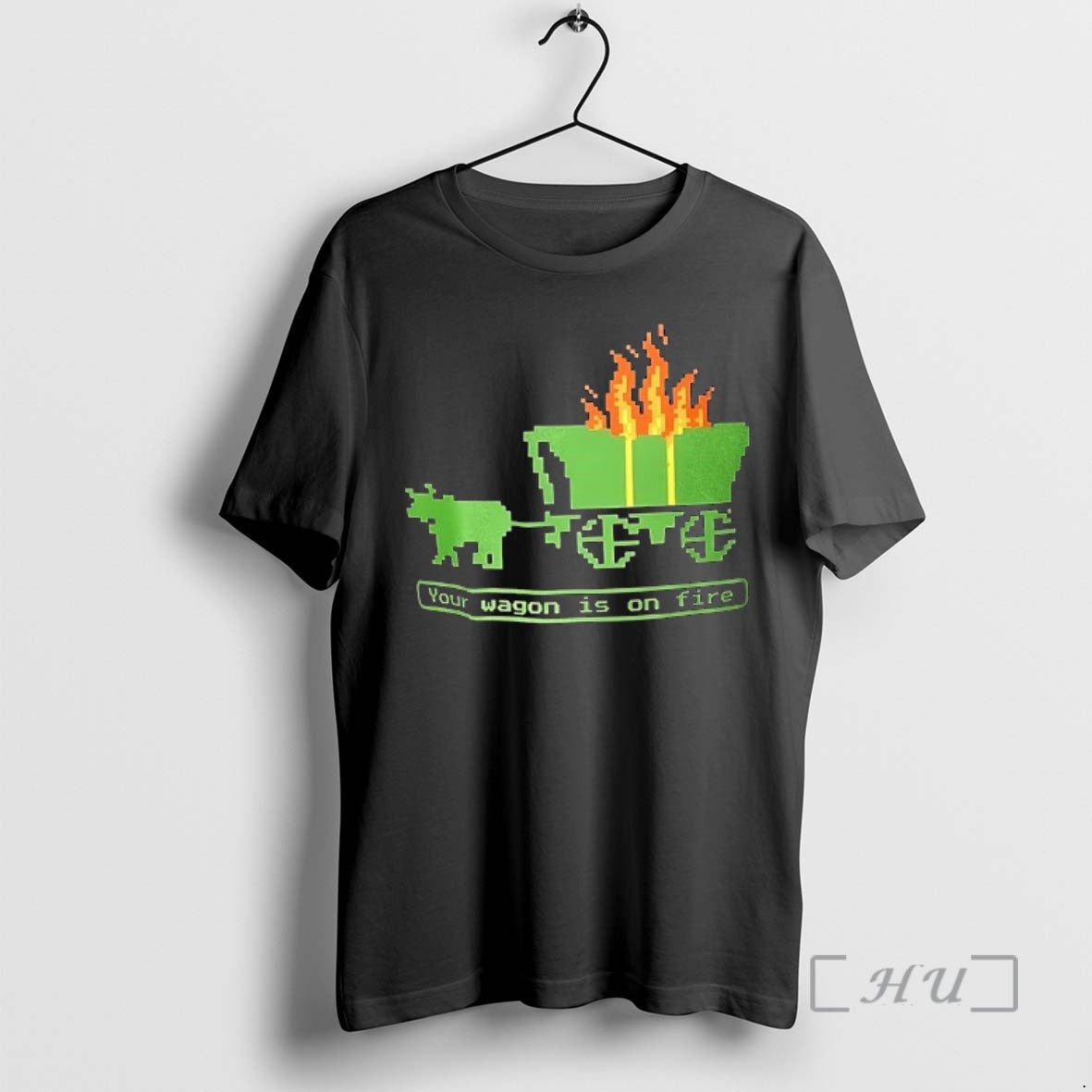 Officials Your Wagon Is On Fire Gaming 2026 Pixel Art Retro Premium T Shirts Sweater Hoodie, Sweatshirt | InkRitualCo.com