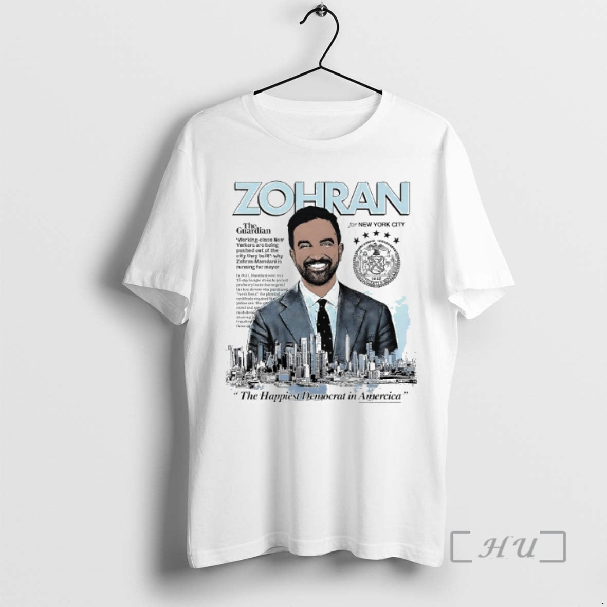Officials Zohran The Happiest Democrat In America T-Shirts, Hoodie, Sweatshirt | InkRitualCo.com