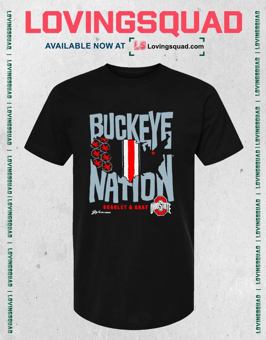 Ohio State football Buckeye Nation Scarlet and Gray T-Shirt