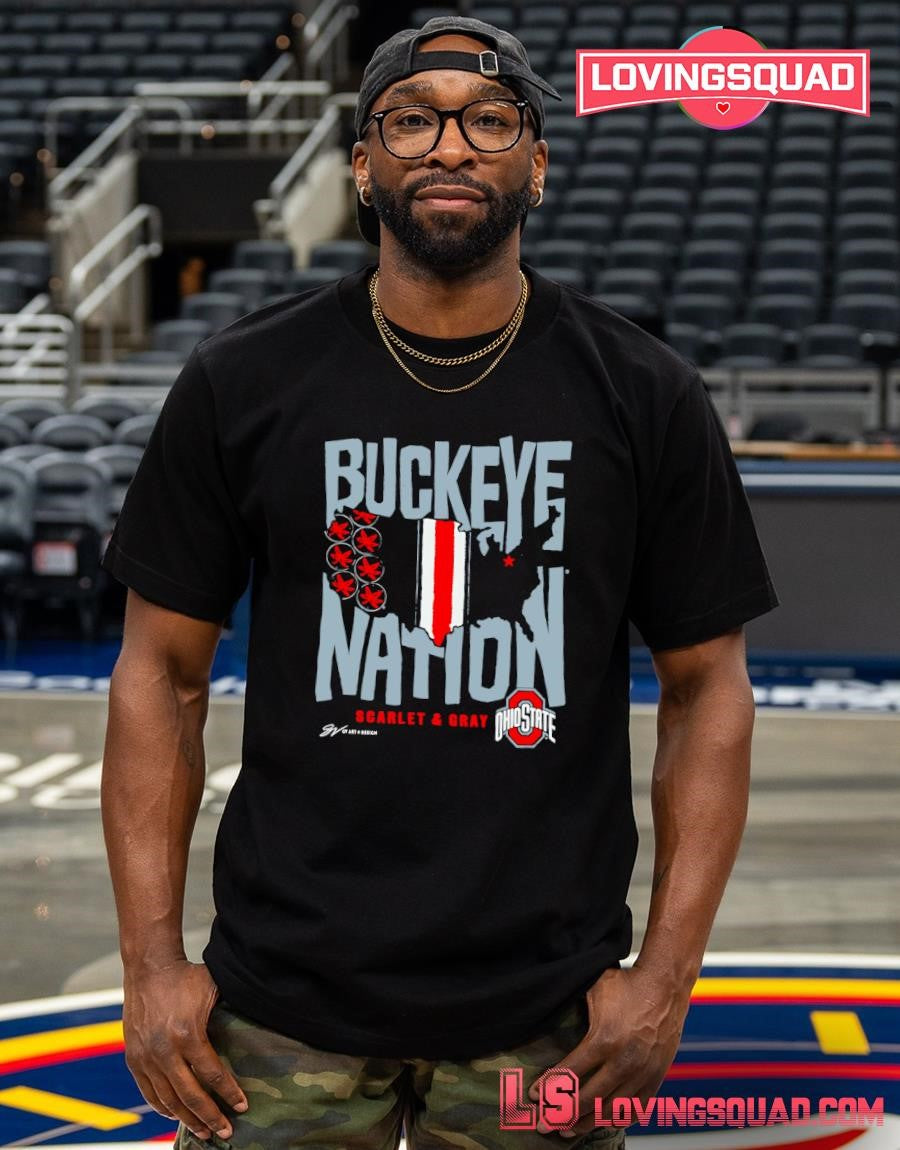 Ohio State football Buckeye Nation Scarlet and Gray T-Shirt