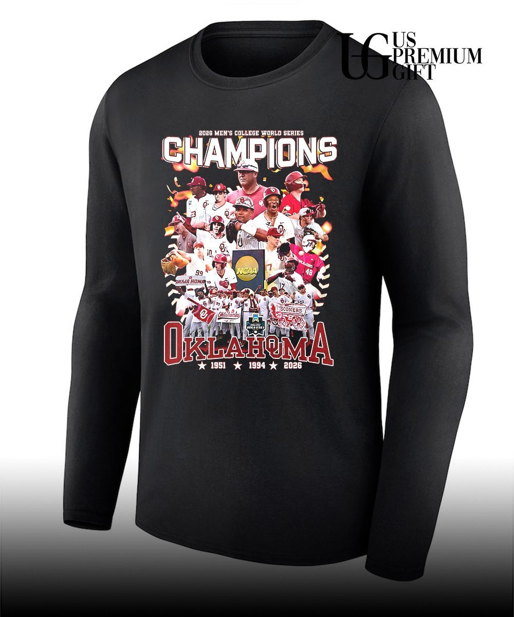 Oklahoma Sooners 2026 Men’s College World Series Champions NCAA Baseball shirt