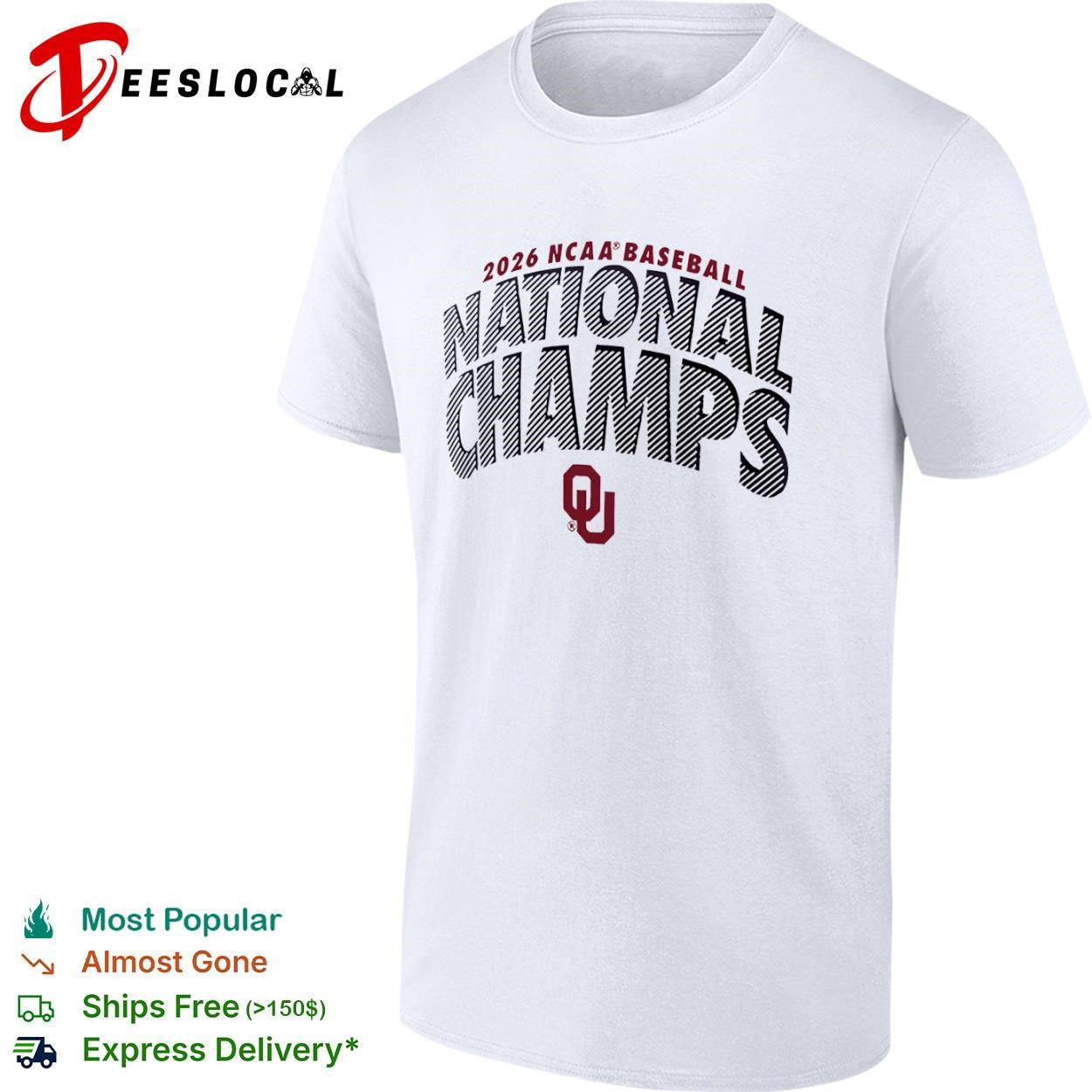 Oklahoma Sooners 2026 NCAA Baseball National Champs OU Logo shirt