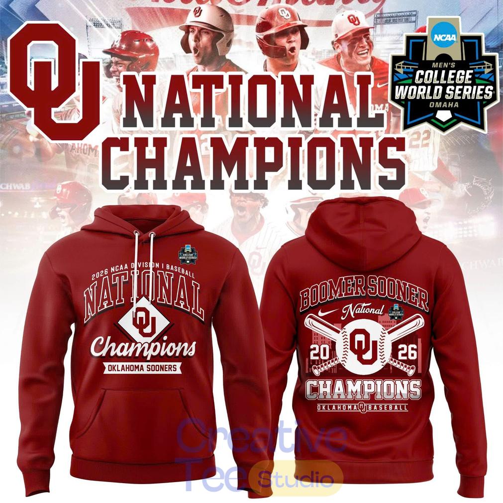 Oklahoma Sooners 2026 NCAA Division I Baseball National Champs Hoodie