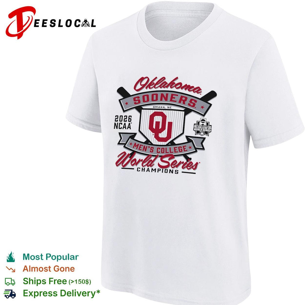 Oklahoma Sooners 2026 NCAA Men College World Series Champions Omaha NE shirt