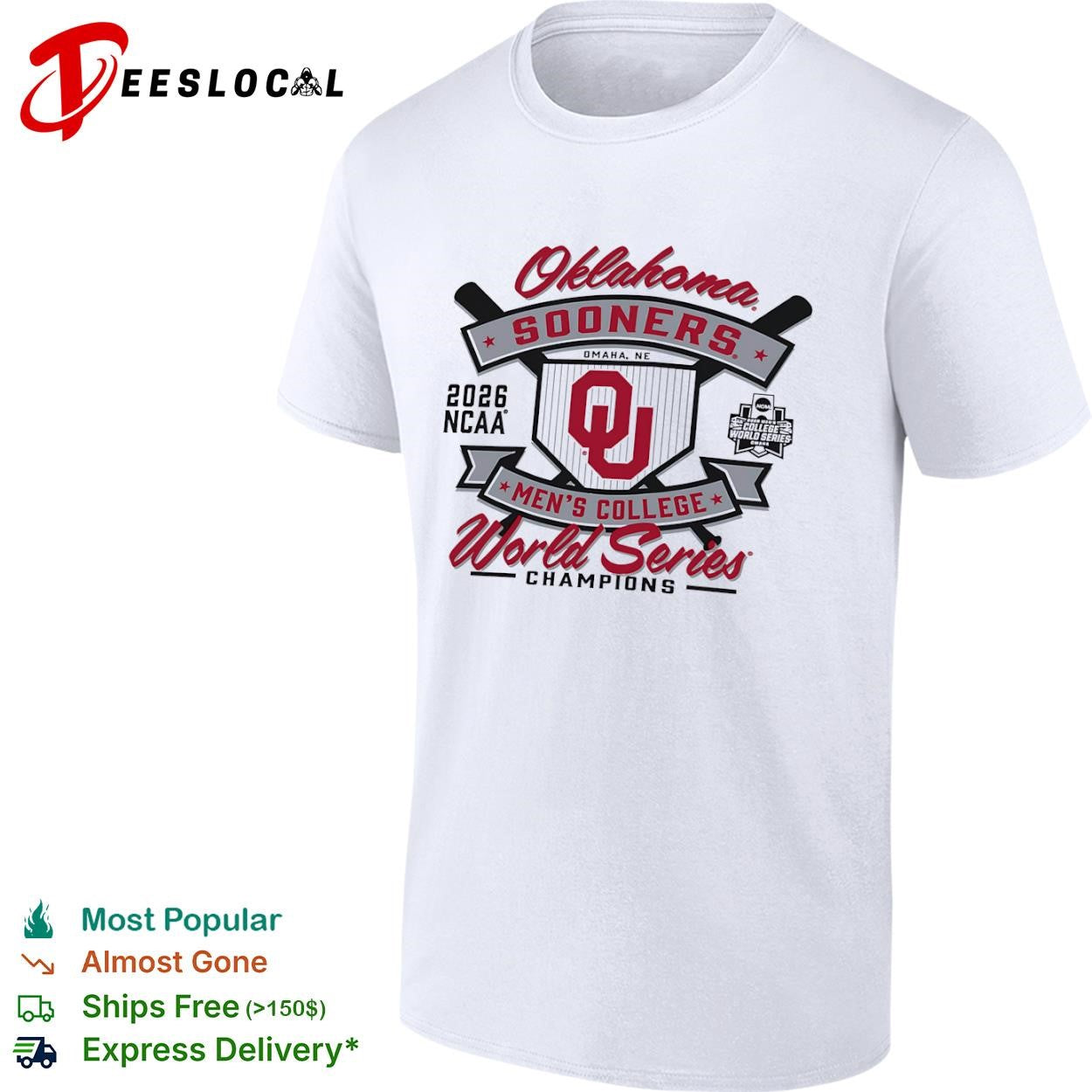 Oklahoma Sooners 2026 NCAA Men College World Series Champions Omaha NE shirt