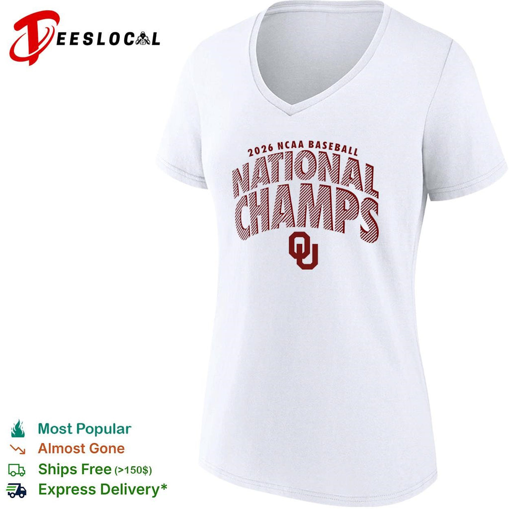 Oklahoma Sooners 2026 NCAA baseball national champs striped shirt