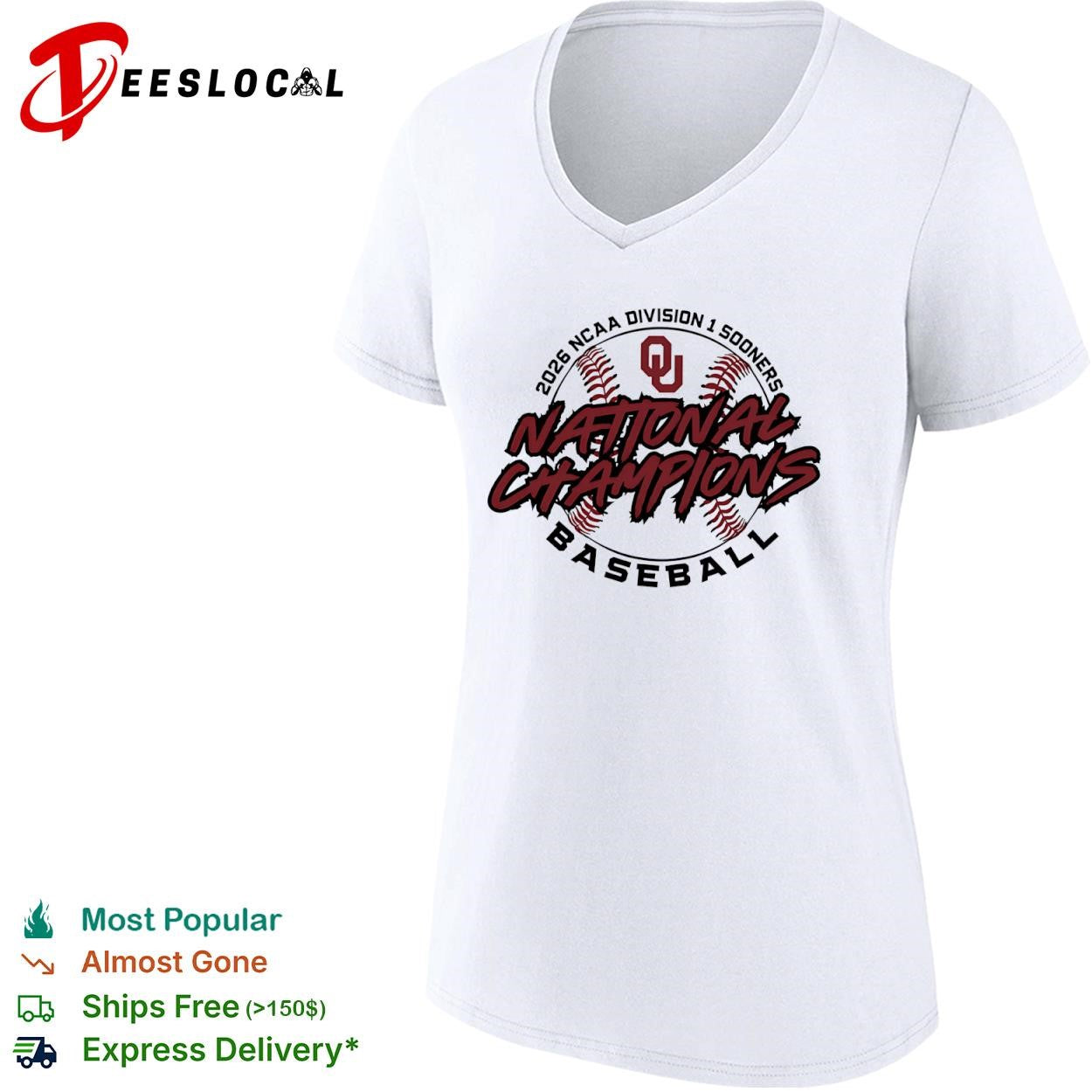 Oklahoma Sooners 2026 NCAA division I national champions baseball graphic shirt