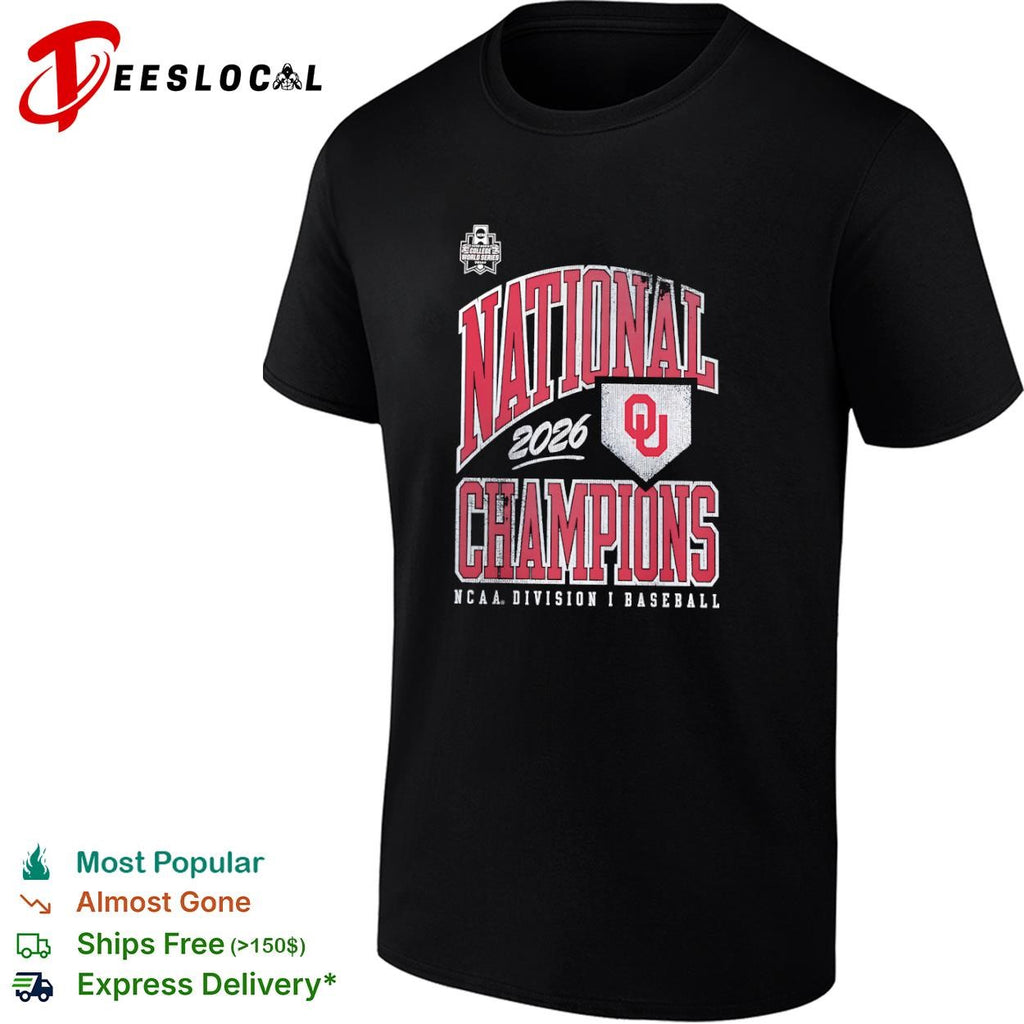 Oklahoma Sooners 2026 National Champions NCAA Division I Baseball shirt
