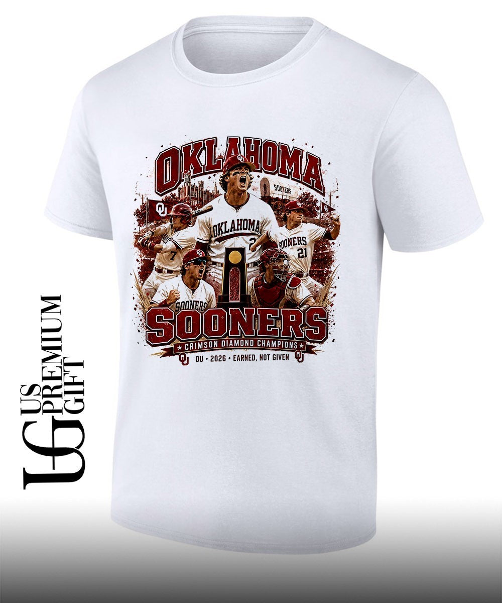 Oklahoma Sooners Baseball Team 2026 Earned Not Given Crimson Diamond Champions shirt