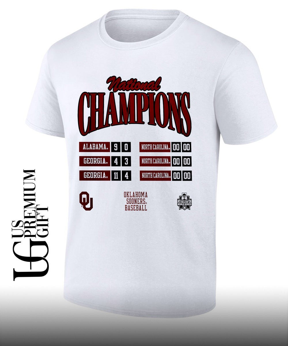 Oklahoma Sooners NCAA College World Series National Champions Scoreboard shirt