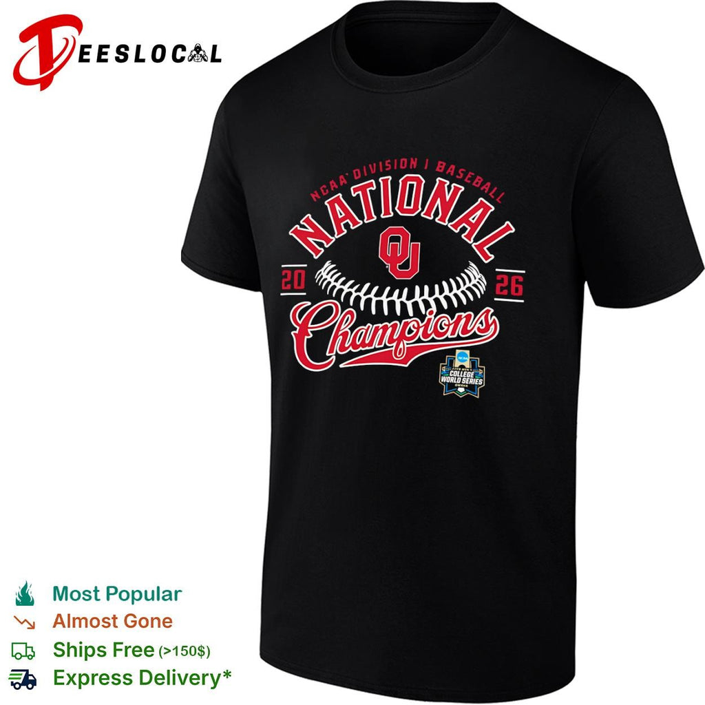 Oklahoma Sooners NCAA Division I Baseball National Champions 2026 College World shirt