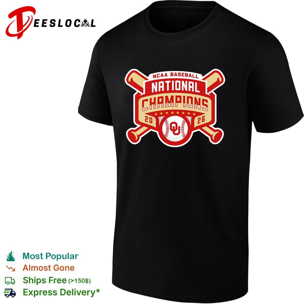 Oklahoma Sooners NCAA baseball national champions 2026 red ribbon shirt