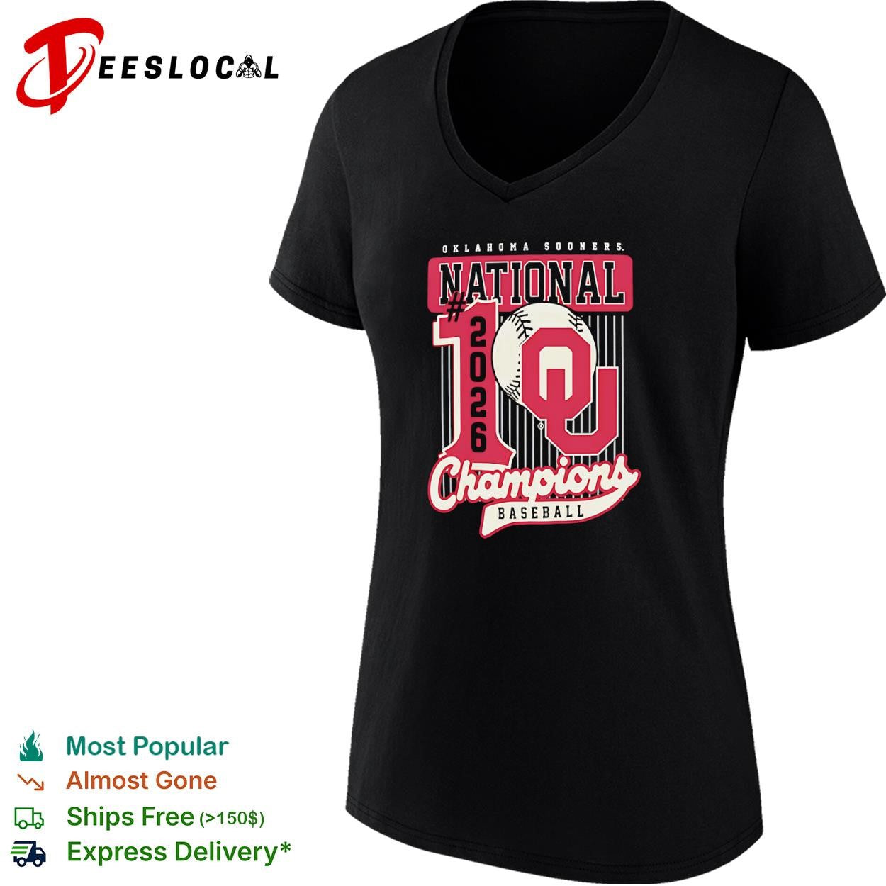 Oklahoma Sooners National 2026 Champions Baseball shirt
