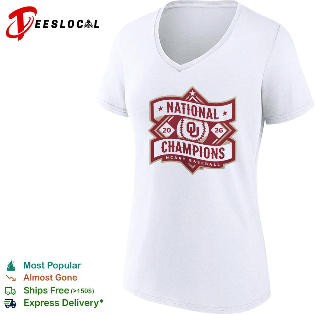 Oklahoma Sooners National Champions 20 26 NCAA Baseball logo shirt
