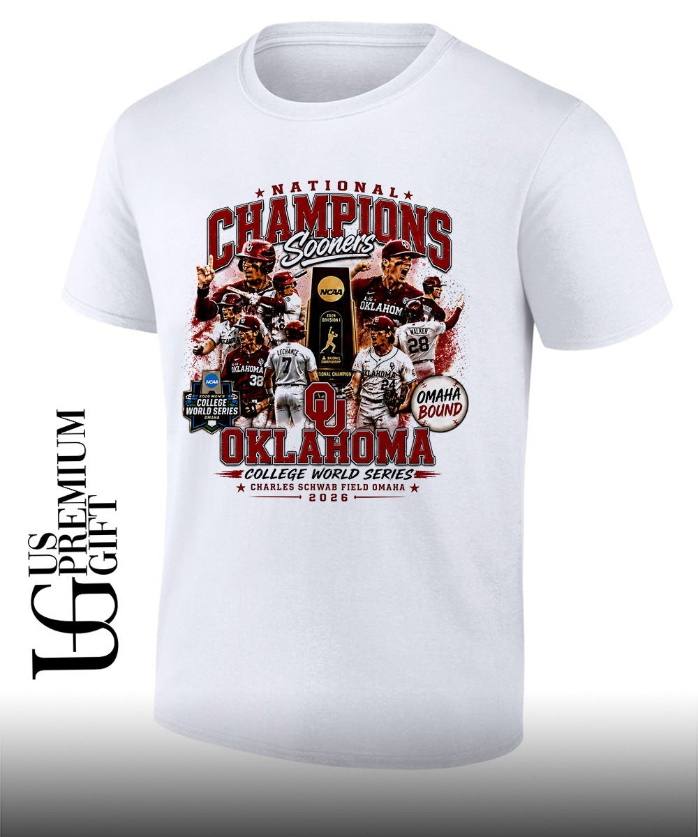 Oklahoma Sooners National Champions 2026 NCAA College World Series baseball shirt