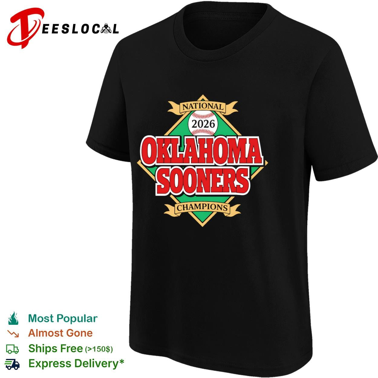 Oklahoma Sooners national 2026 champions green diamond shirt