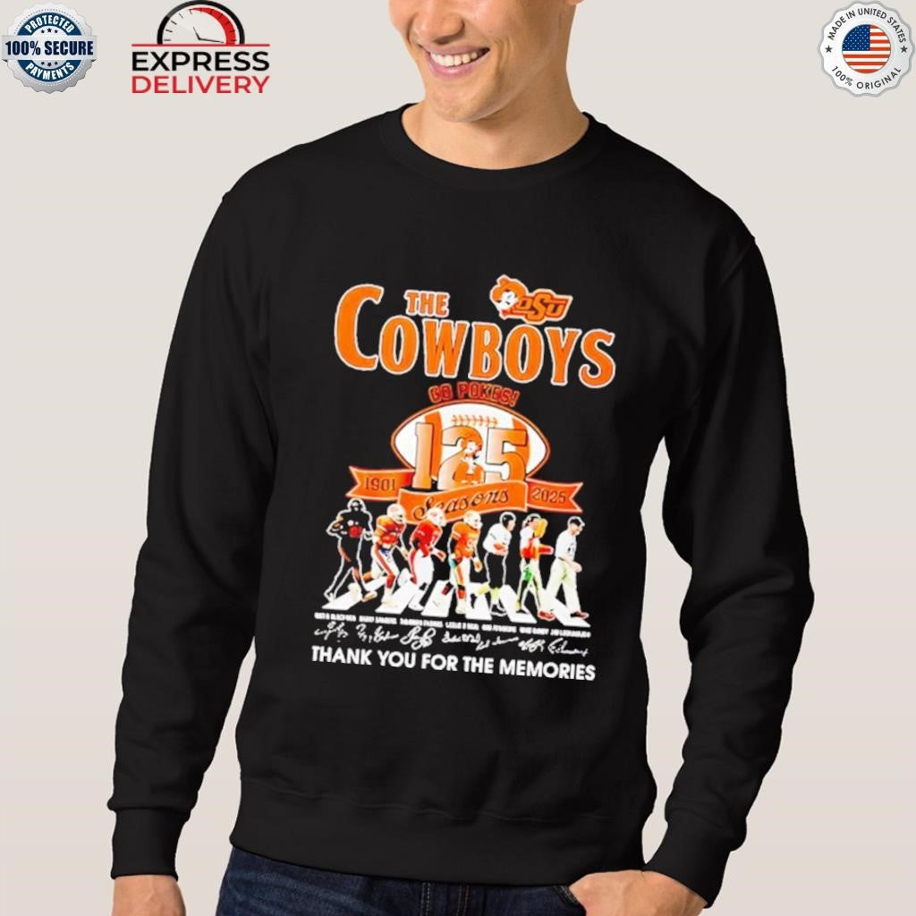 Oklahoma State Cowboys Football 125th Anniversary Season Thank You For The Memories Shirt