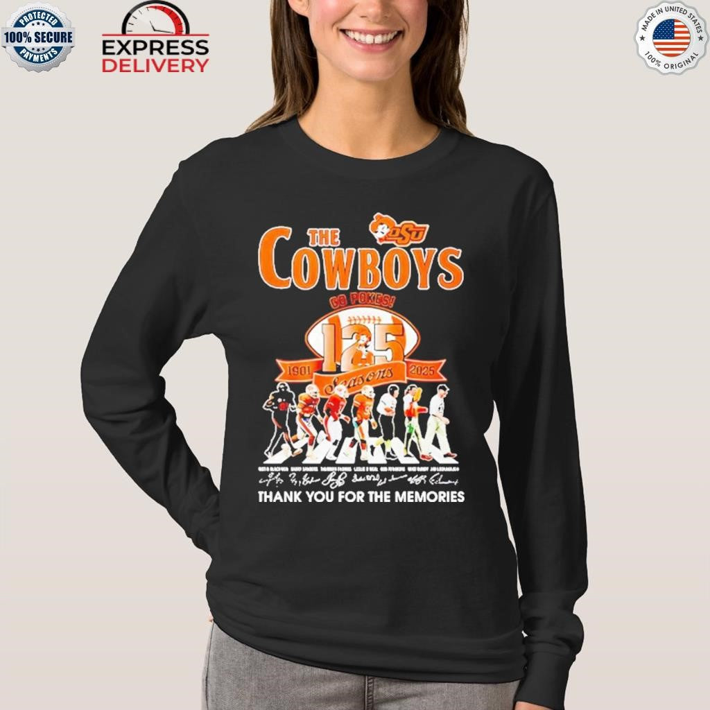 Oklahoma State Cowboys Football 125th Anniversary Season Thank You For The Memories Shirt