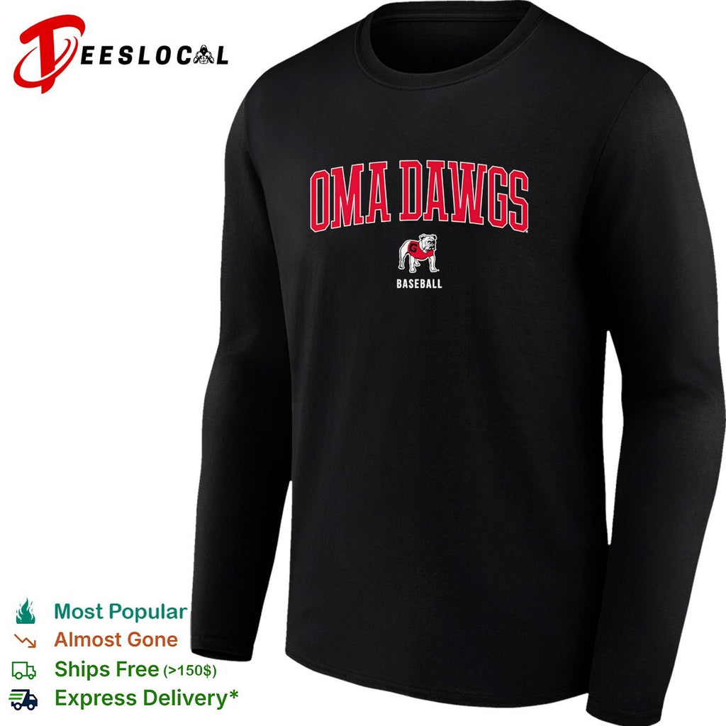 OmaDawgs bulldog wearing Georgia Bulldogs baseball jersey shirt