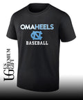 Omaheels North Carolina Tar Heels 2026 Baseball NCAA College World Series logo shirt