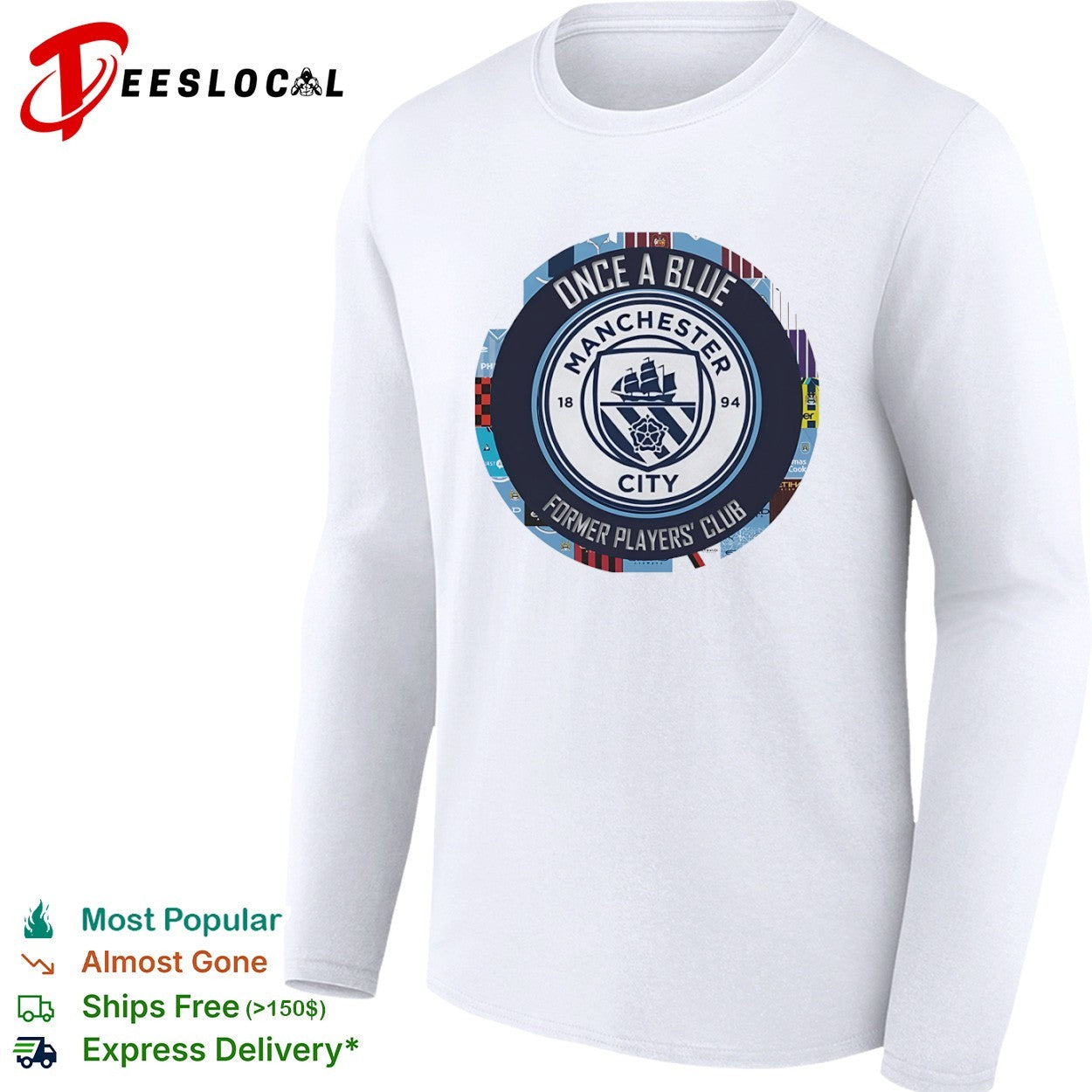 Once a Blue Manchester City Former Players Club Emblem Logo shirt