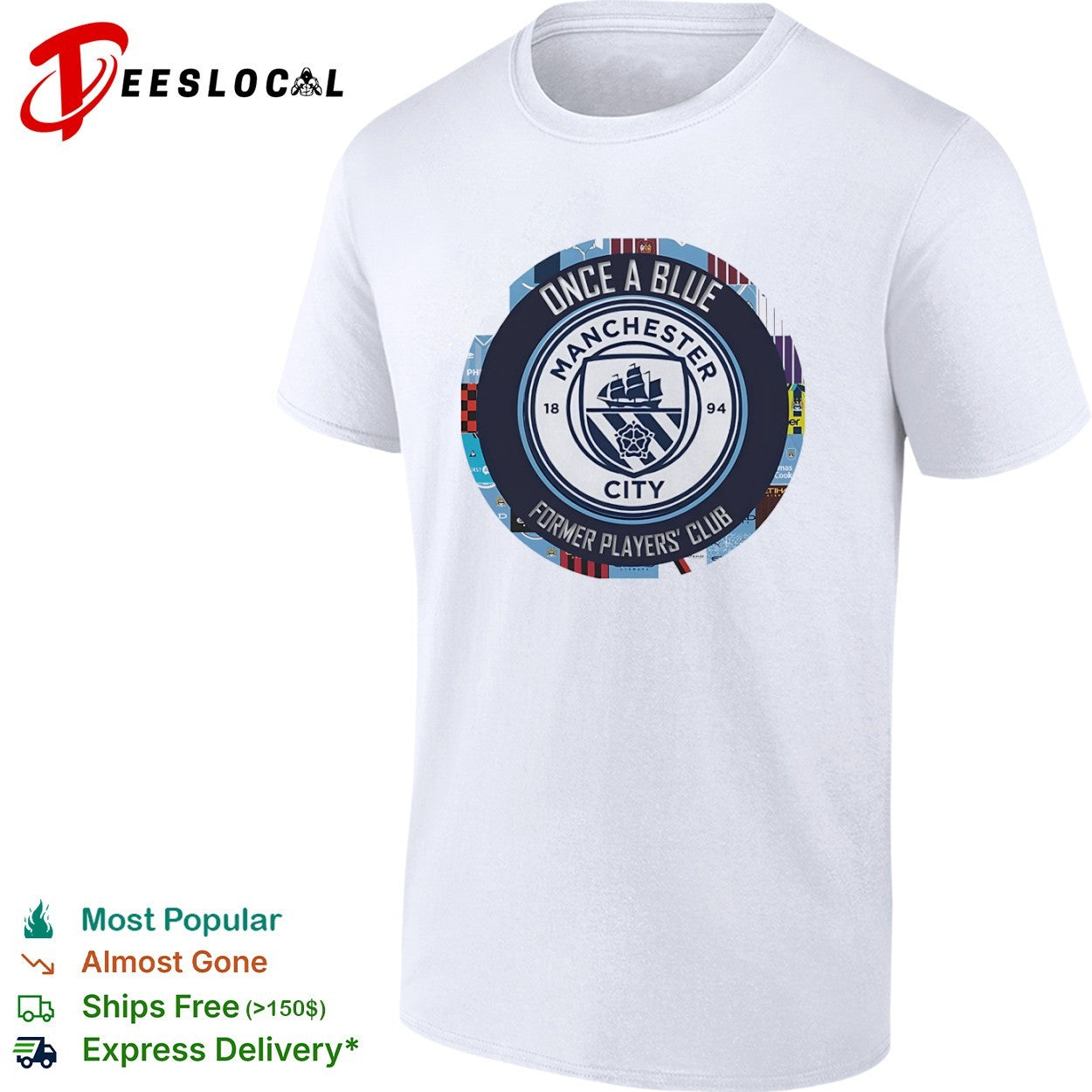 Once a Blue Manchester City Former Players Club Emblem Logo shirt