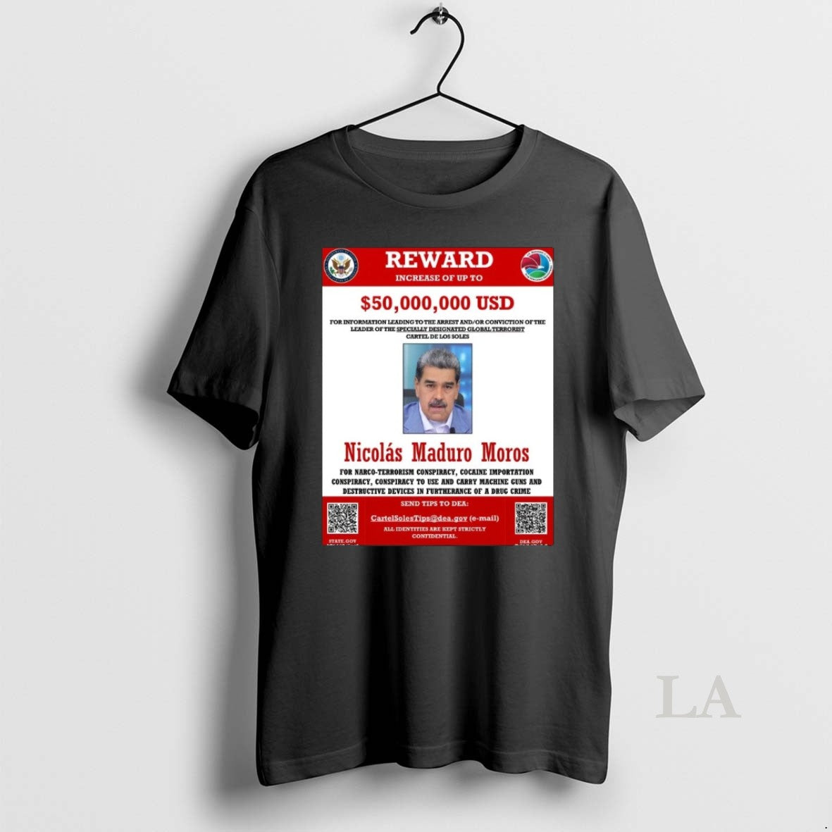 Original 2026 Wanted Nicolas Maduro Moros Reward 50 Million Usd Dea State Dept T-Shirts, Hoodie, Sweatshirt | InkRitualCo.com