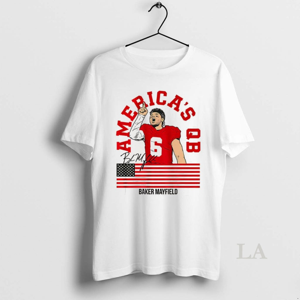Original Baker Mayfield Tampa Bay Buccaneers Football Americas Qb Signature Flag T-Shirts, Hoodie, Sweatshirt