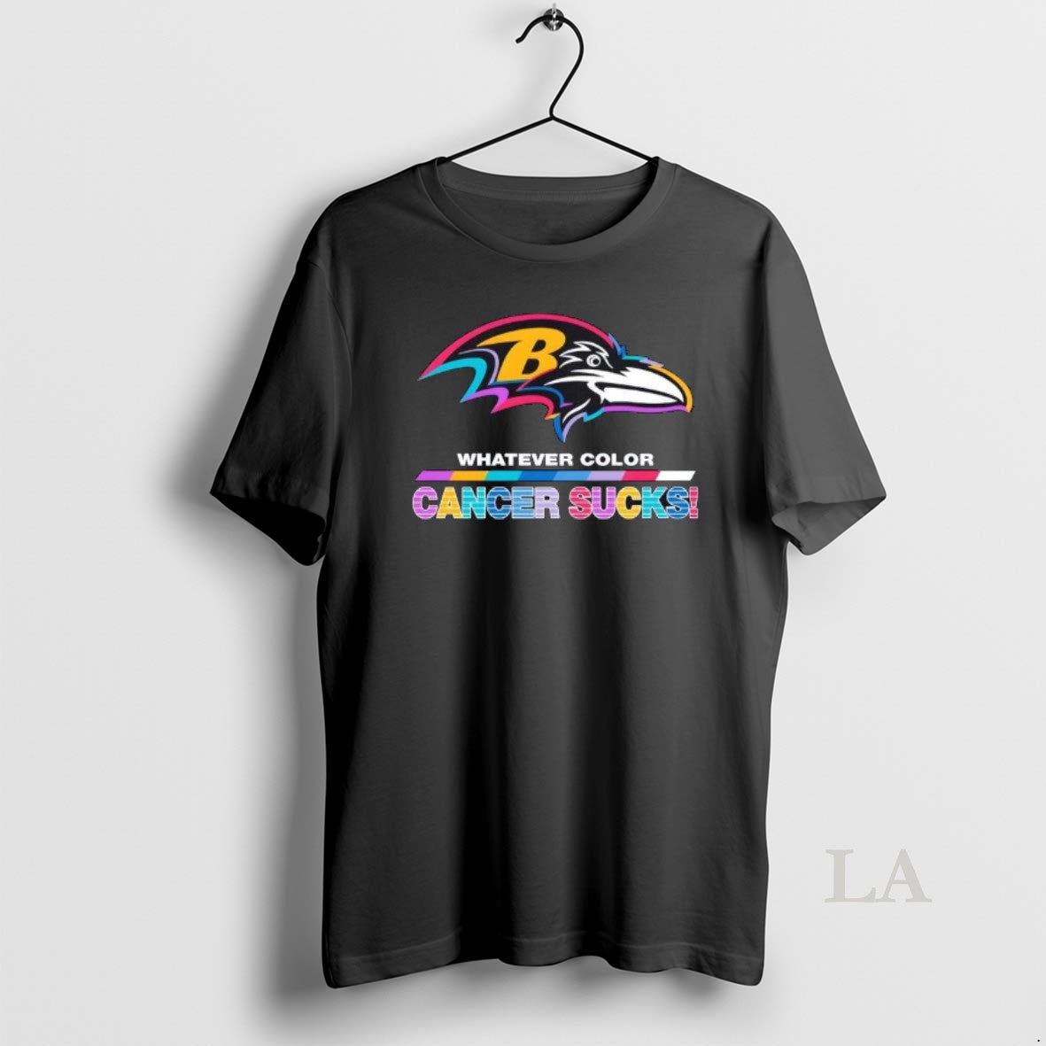 Original Baltimore Ravens Football Whatever Color Cancer Sucks Logo Colors T-Shirts, Hoodie, Sweatshirt