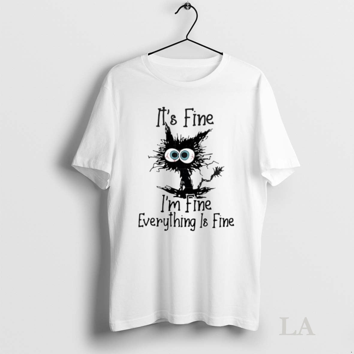 Original Black Cat Its Fine Im Fine Everything Is Fine T-Shirts, Hoodie, Sweatshirt | InkRitualCo.com