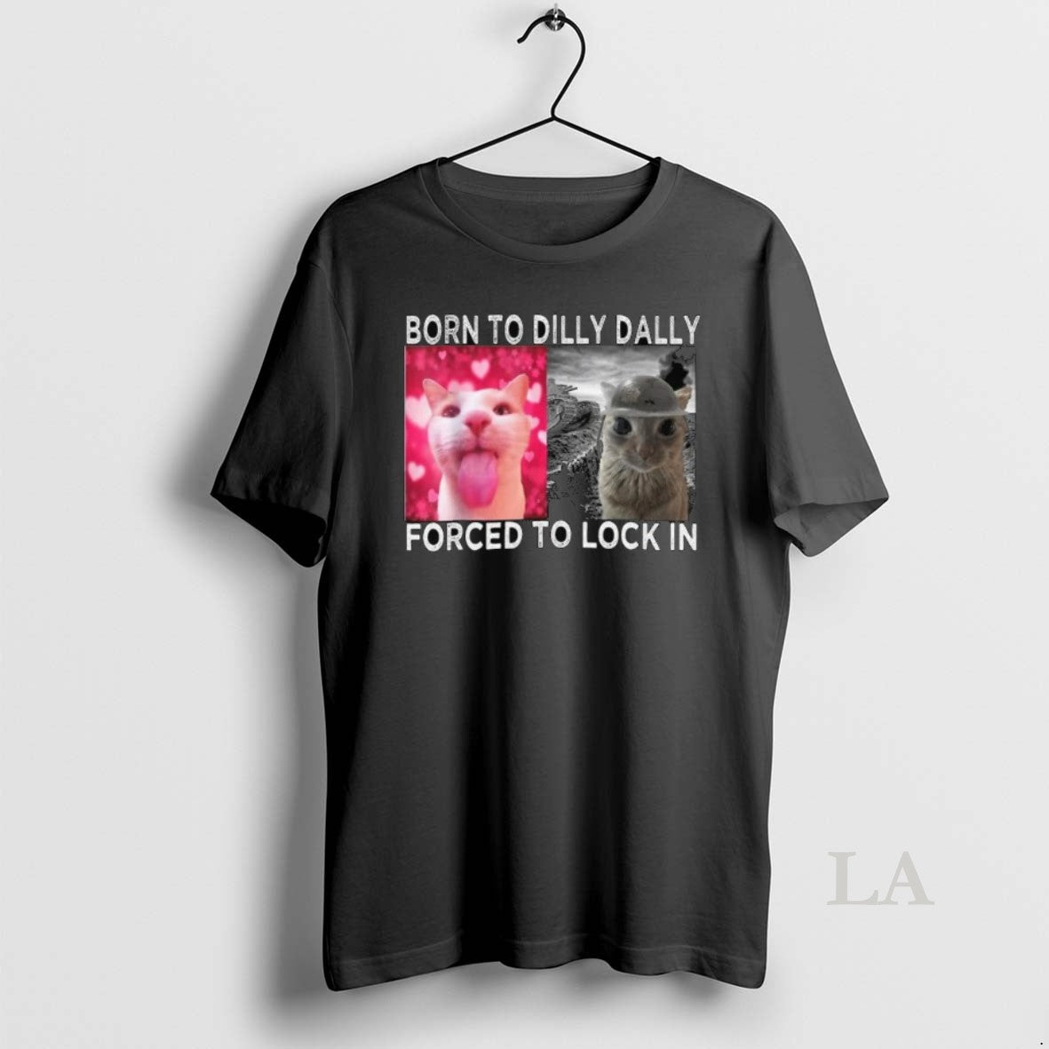 Original Cats Meme Born To Dilly Dally Forced To Lock In Graphic Long Sleve T-Shirts, Hoodie, Sweatshirt | InkRitualCo.com