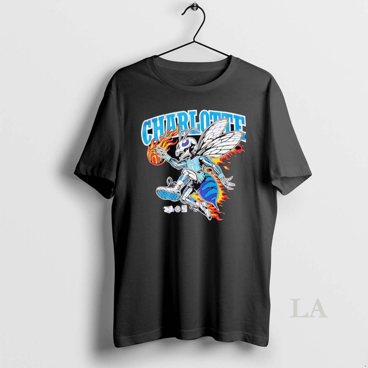 Original Charlotte Hornets Mascot Skeleton Burning Player Nba T-Shirts, Hoodie, Sweatshirt | InkRitualCo.com
