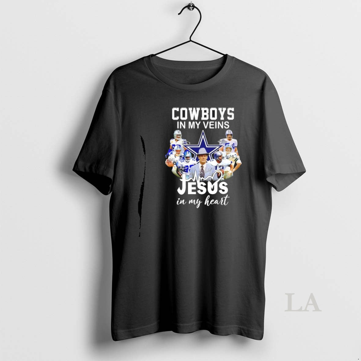 Original Cowboys In My Veins Jesus In My Heart Player Collage Signatures T-Shirts, Hoodie, Sweatshirt | InkRitualCo.com