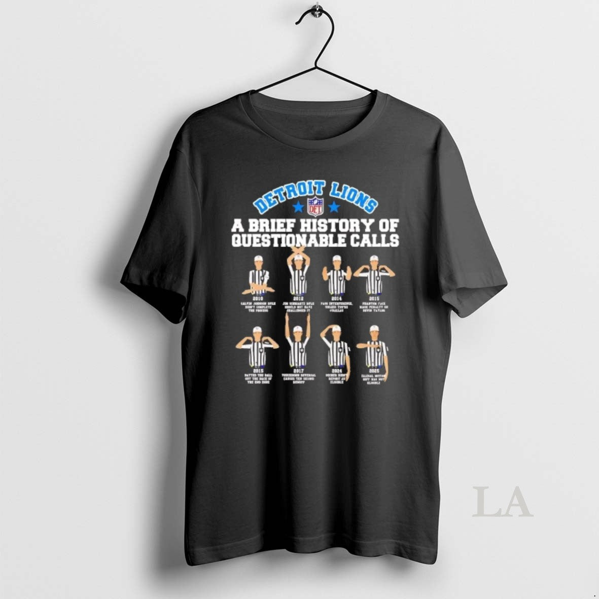 Original Detroit Lions A Brief History Of Questionable Calls T-Shirts, Hoodie, Sweatshirt | InkRitualCo.com