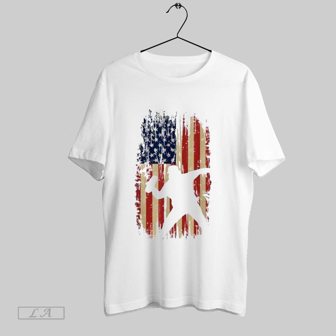 Original Distressed American Flag Baseball Pitcher Silhouette T-Shirts, Hoodie, Sweatshirt | InkRitualCo.com