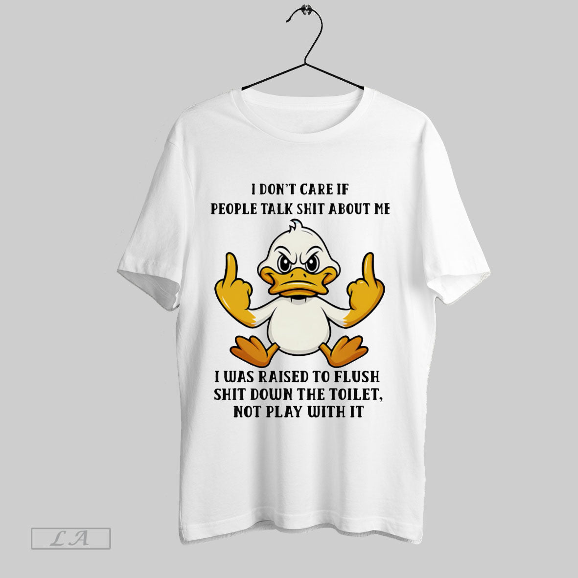 Original Duck Middle Finger I Dont Care If People Talk Shit About Me T-Shirts, Hoodie, Sweatshirt | InkRitualCo.com