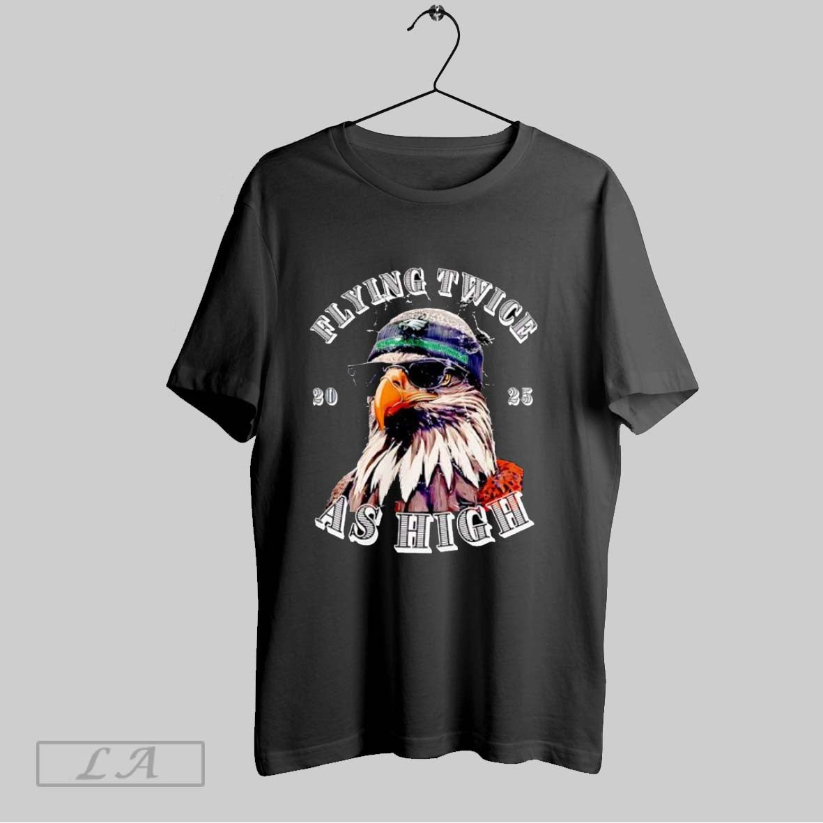 Original Flying Twice As High 2025 Eagle Wearing Beanie Sunglasses T-Shirts, Hoodie, Sweatshirt | InkRitualCo.com