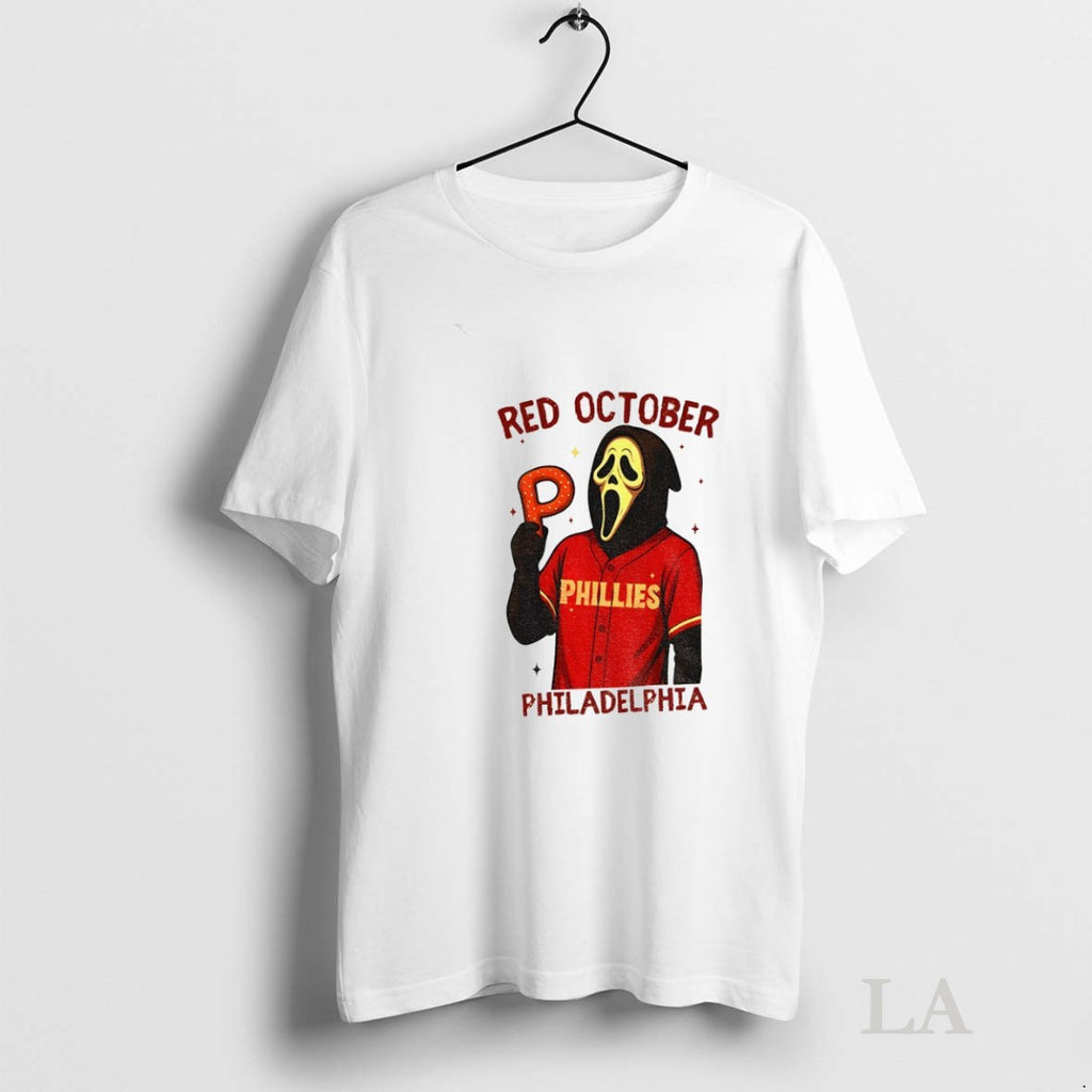 Original Ghost Face Phillies Red October Philadelphia Baseball Halloween T-Shirts, Hoodie, Sweatshirt | InkRitualCo.com
