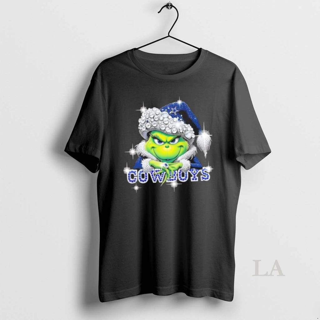 Original Glitter Diamond Grinch Girl X Dallas Cowboys Football Graphic T-Shirts, Hoodie, Sweatshirt | InkRitualCo.com
