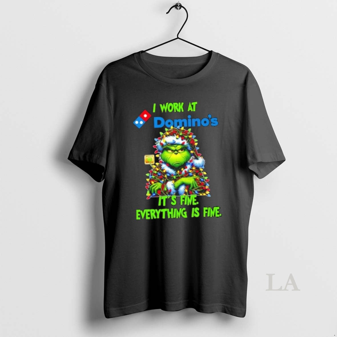 Original Grinch Christmas Tree X Dominos I Work At Its Fine Everything Is Fine T-Shirts, Hoodie, Sweatshirt | InkRitualCo.com