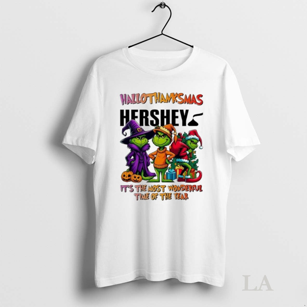 Original Grinch Hallothanksmas X Hersheys Brand Logo Its The Most Wonderful Time Of The Year T-Shirts, Hoodie, Sweatshirt