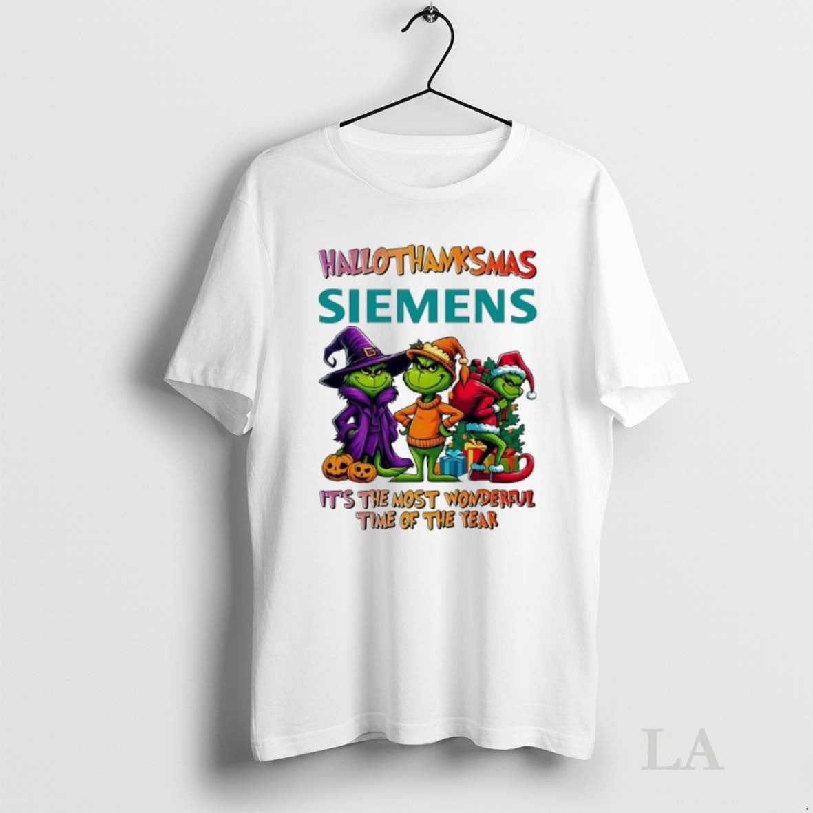 Original Grinch Hallothanksmas X Siemens Logo Its The Most Wonderful Time Of The Year T-Shirts, Hoodie, Sweatshirt