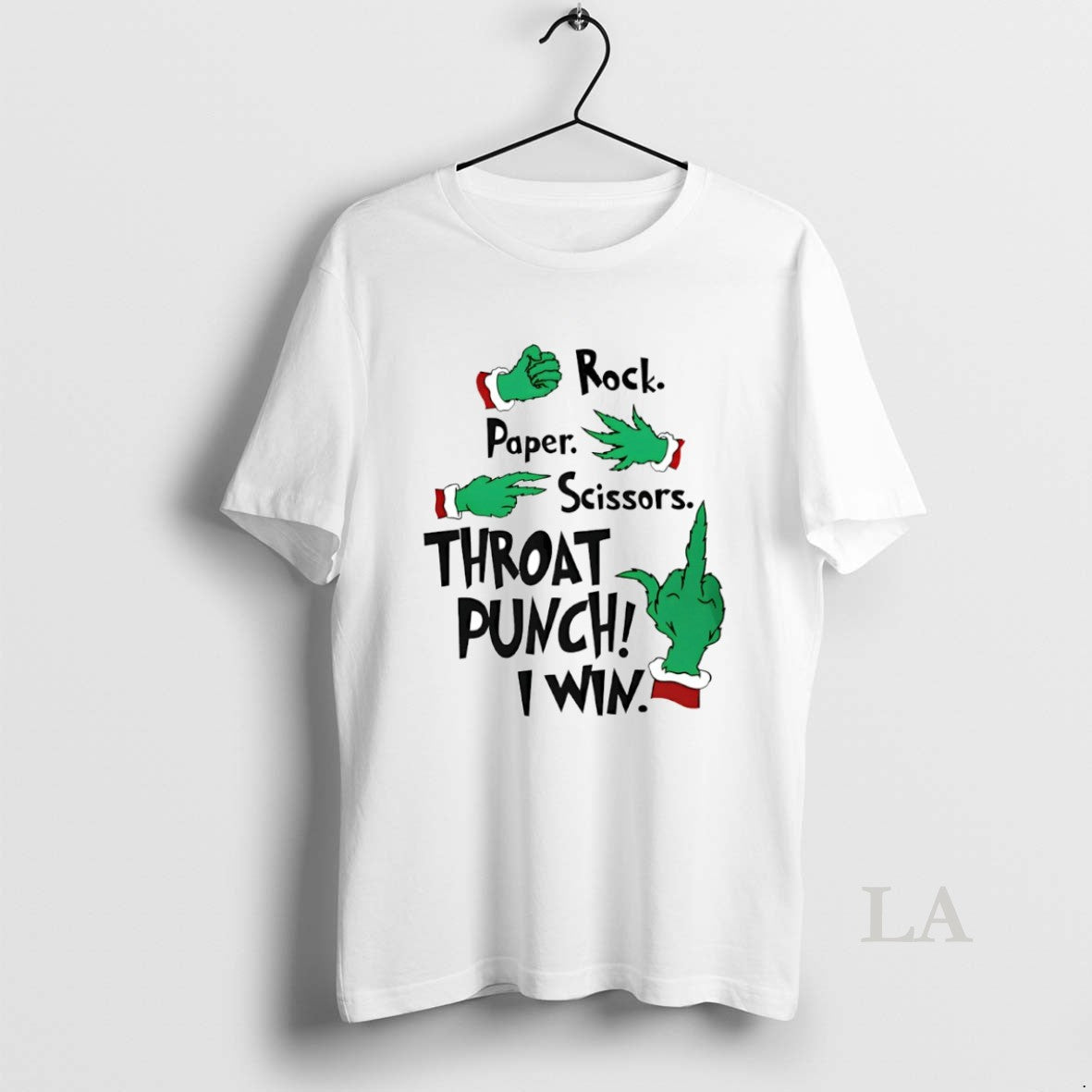 Original Grinch Hand Rock Paper Scissors Throat Punch I Win Circle T-Shirts, Hoodie, Sweatshirt | InkRitualCo.com