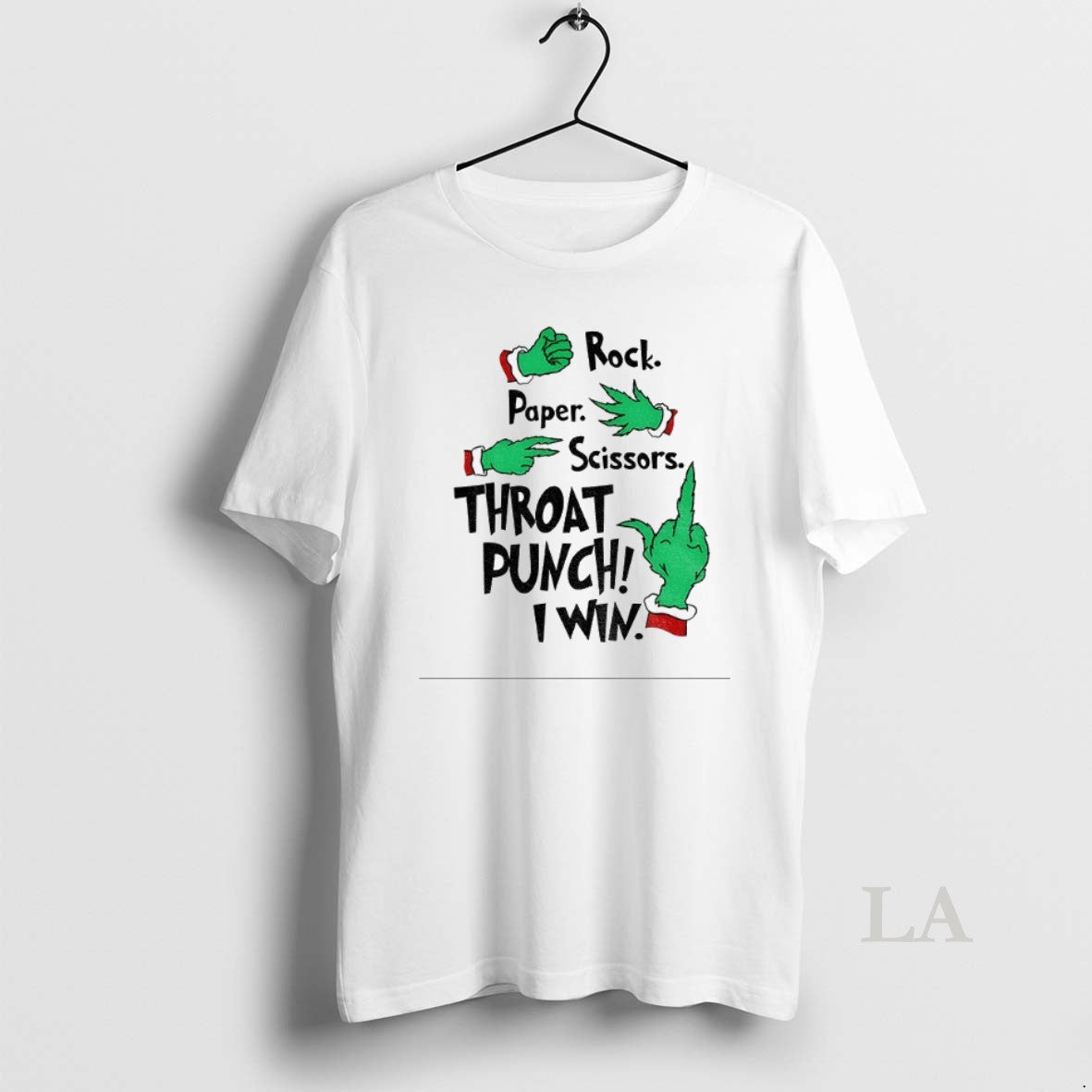Original Grinch Hands Rock Paper Scissors Throat Punch I Win Christmas T-Shirts, Hoodie, Sweatshirt | InkRitualCo.com